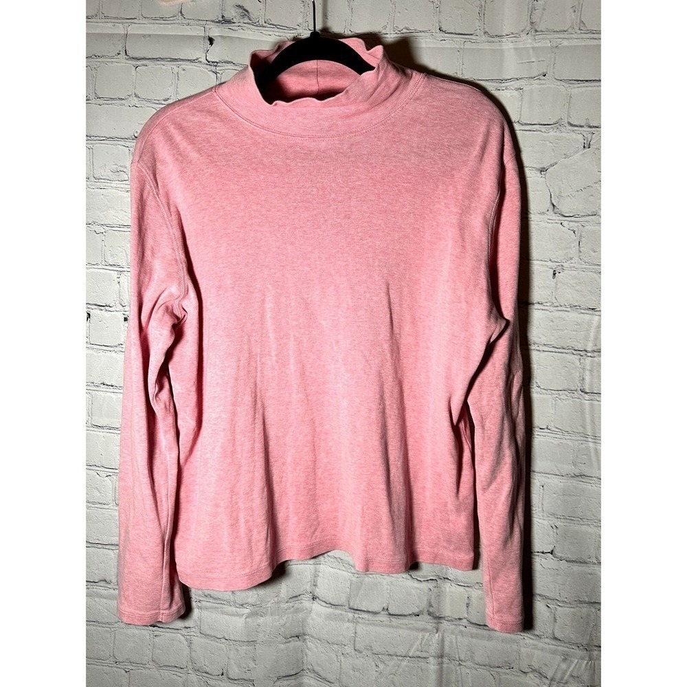 Pendleton Originals‎ Womens Pink Cotton Mock Neck Long Sleeve Top Size M